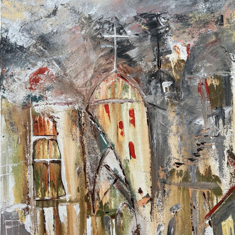 All Saints, 2022, acrylic on canvas, 27.6 × 19.7 in